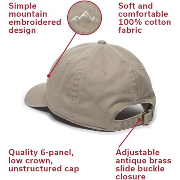 Mens Outdoor Khaki Baseball Cap Mountain Dad Embroidery Sports‎ Soft Cotton Hat - Picture 7 of 7